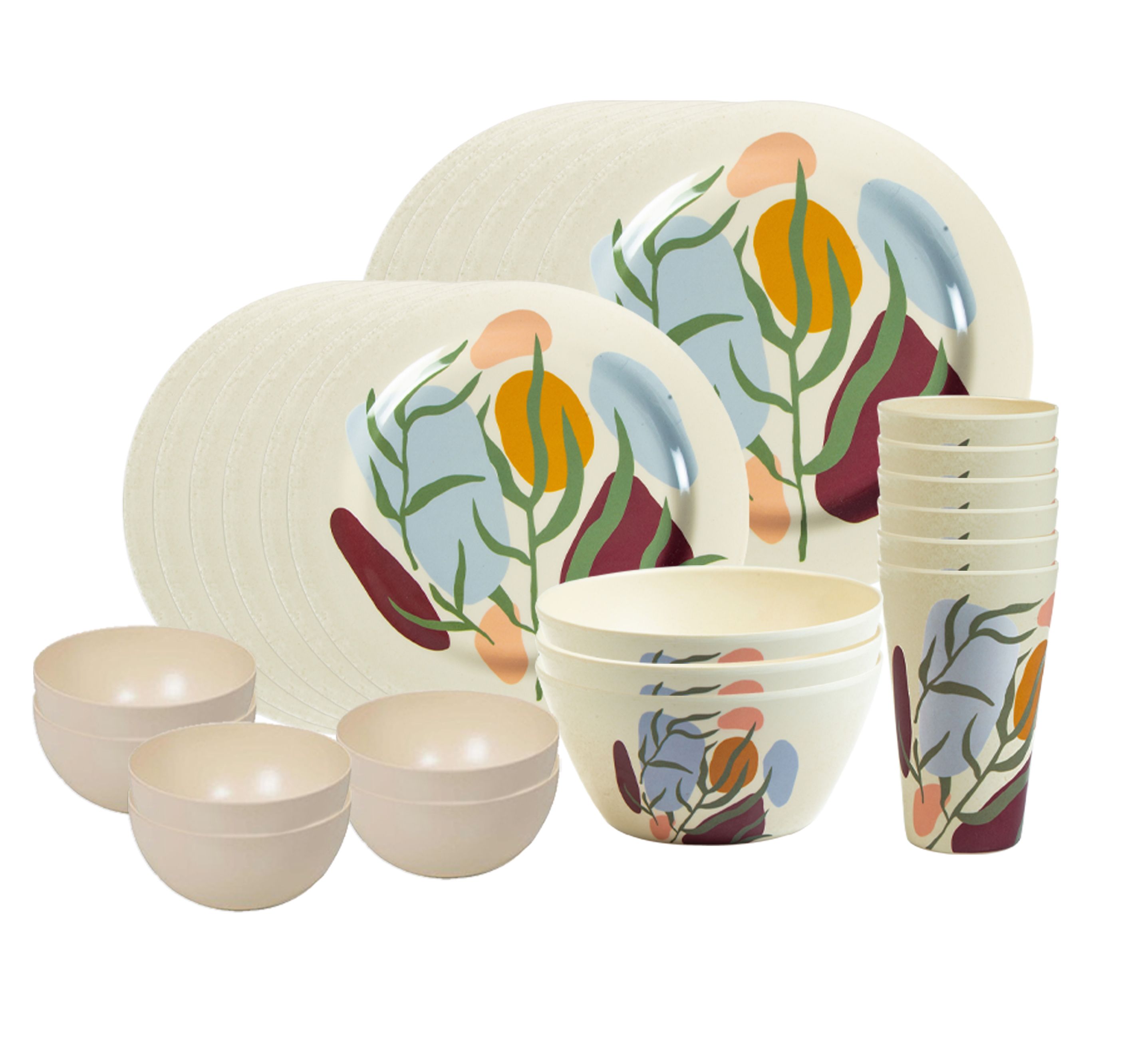 Bamboo dinner set best sale